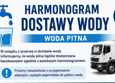 Harmonogram dowozu wody na dzień 18.07.2026 r. 