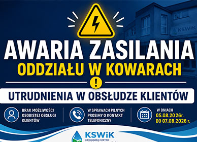 AWARIA ZASILANIA ODDZIAŁU W KOWARACH – UTRUDNIENIA W OBSŁUDZE KLIENTÓW